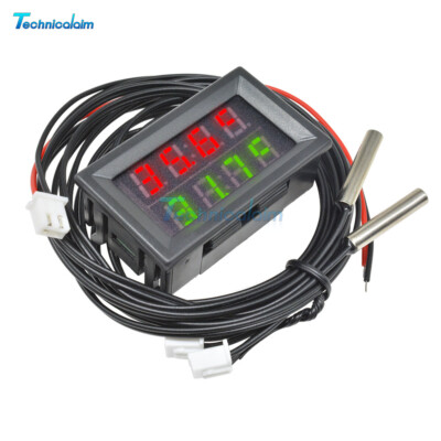 DC 4-28V LED Dual Display Digital Thermometer Temperature Sensor NTC