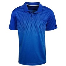Prince Men's Interlock 3-Button Short Sleeve Polo T-Shirt, Blue, Medium
