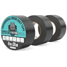 3x Black Duct Tapes Heavy Duty, 2 Inches x 90 Yards Total, Waterproof Outdoor