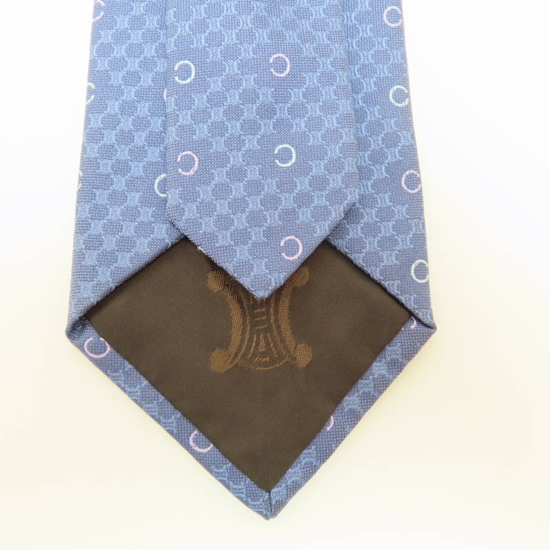 M03-k062 CELINE C macadam trionf silk tie blue | eBay