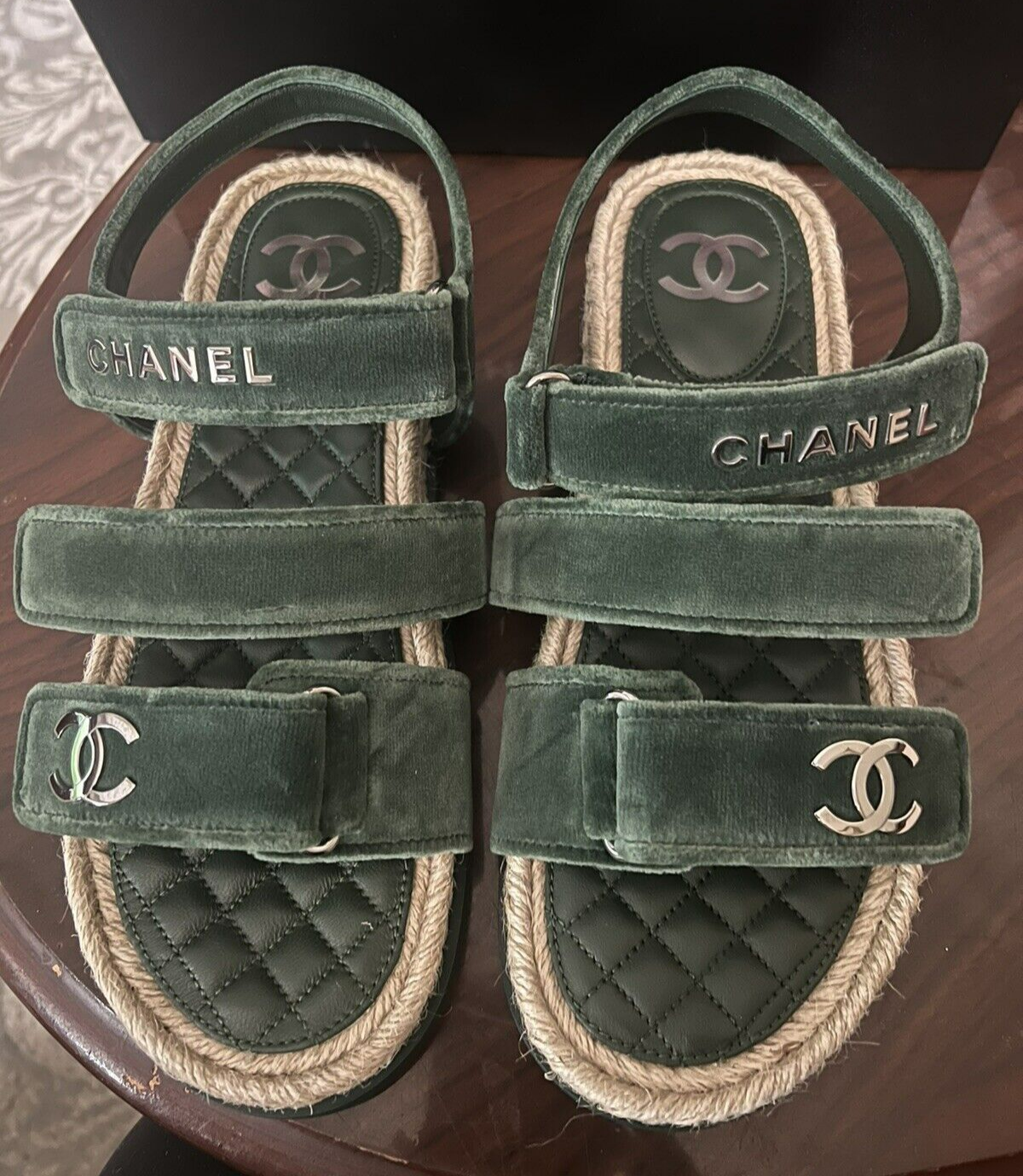 Chanel Velvet Quilted Shore CC logo sandals, 39 | eBay