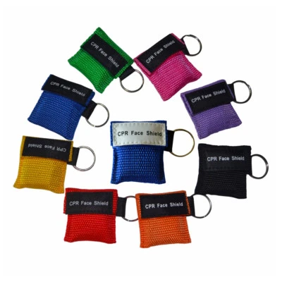 ELYSAID First aid Rescue CPR Barrier WITH KEYCHAIN CPR FACE SHIELD POCKET AED Colorful