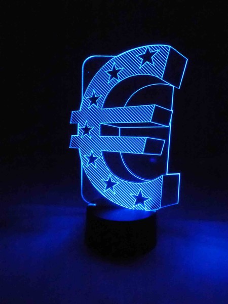 Originelle 3D Led-Lampe Euro Wohnlicht Nachttischlampe Tischleuchten Tischlampe-image