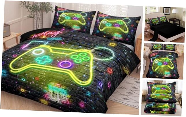 Gaming Bedding 5PCS Queen Size Comforter Sets for Queen(5 pcs) Gamer 5076