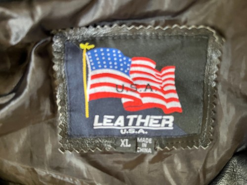 USA LEATHER MENS MOTORCYCLE LEATHER JACKET EXCELLENT CONDITION SIZE XL - Picture 2 of 10