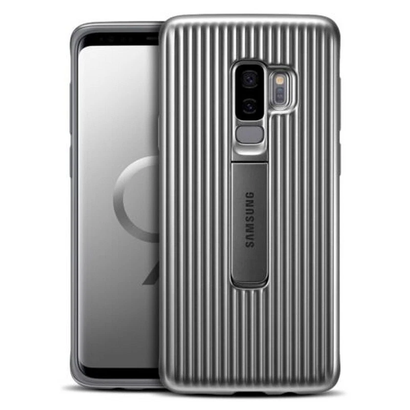Samsung Custodia Originale Protective Standing Cover GALAXY S9+ G965 Argento - Immagine 2 di 3