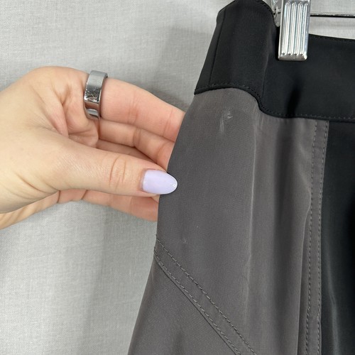 Karen Millen Womens Skirt 10 Black Colorblock A-Line Asymmetric Zip Office Work - Picture 8 of 15