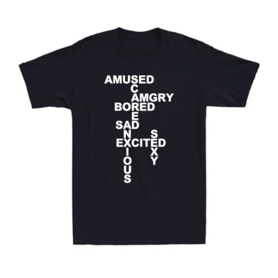 Mood Shirt Amused Scared Angry Bored Sad Anxious Excited Sexy Men's T-Shirt