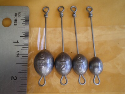 14 PCS QUICK CHANGE EGG SINKER 2,1-1/2,1,3/4,1/2,3/8,1/4 OZ 2'' LONG/2 EA/UNPAINT