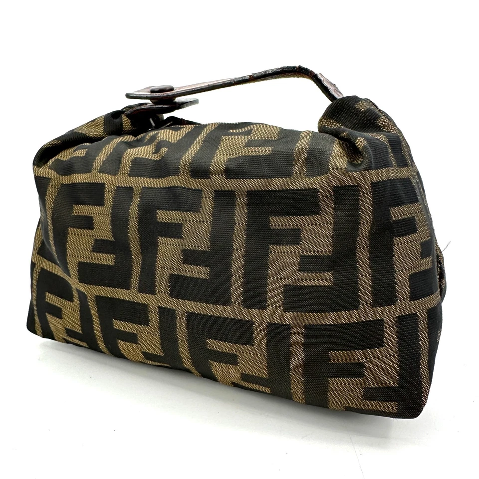 FENDI Zucca Brown Mini Pouch Nylon Authentic F05-0224 - Image 2 of 4