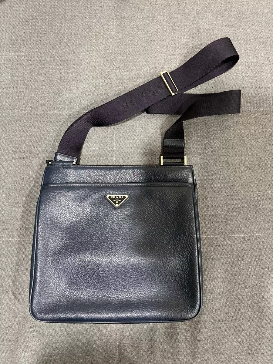 Prada Messenger Bag Blue Leather Perfect Condition