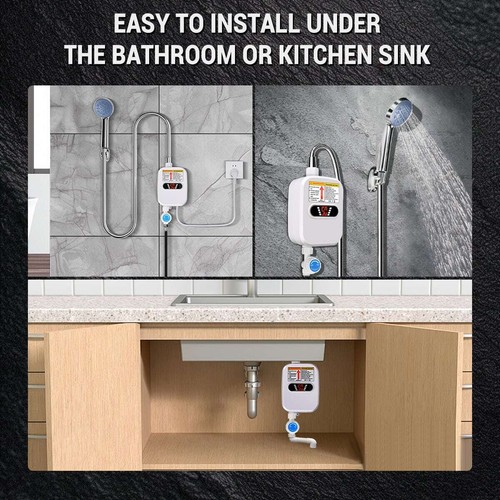 Electric Instant Hot Water System Tankless Shower Heater Under Sink Tap Faucet - Picture 6 of 16