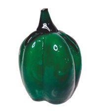 Bell Pepper Hand Blown Art Glass Vegetable Fruit Green Top 4.5"