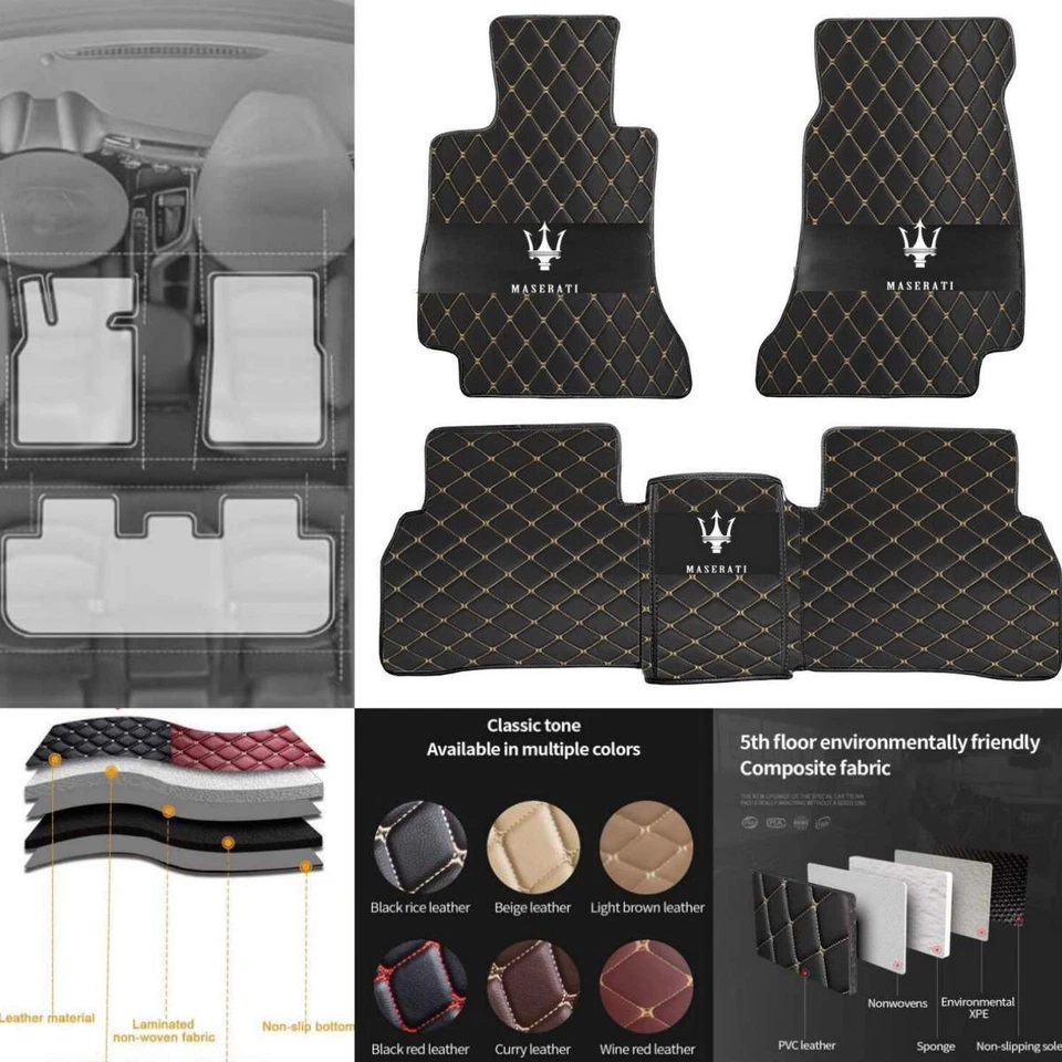For Maserati Car Floor Mats All Weather Carpets Waterproof Custom Auto Foot Pads - Image 3 of 4