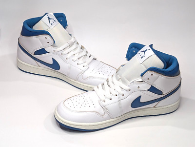 Nike Air Jordan 1 Mid SE White/Blue Men's Mid Top Sneakers-Sz 11.5 NB FN5215-141