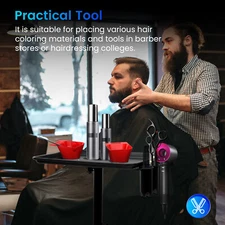 Rolling Spa Salon Aluminum Trolley Hair Instrument Tray Trolley W/ Caddy Black