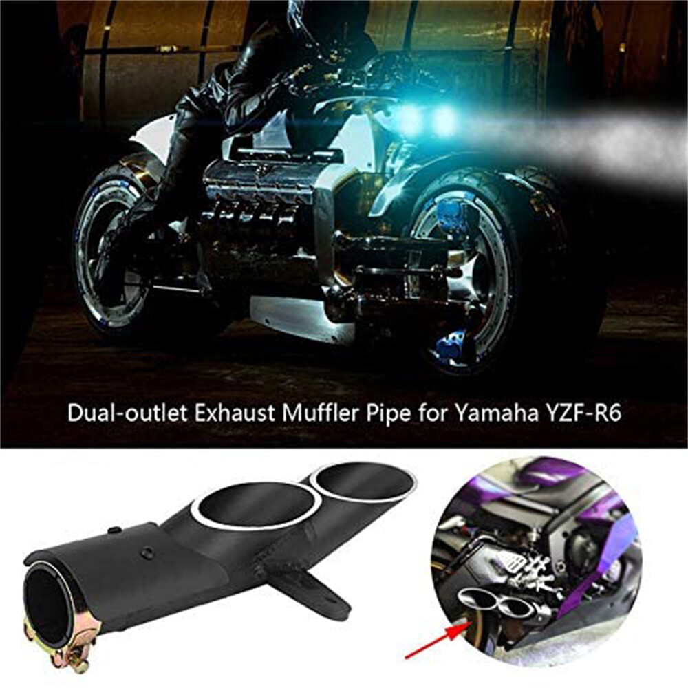38-51mm Universal Black Motorcycle Dual-outlet Brunei