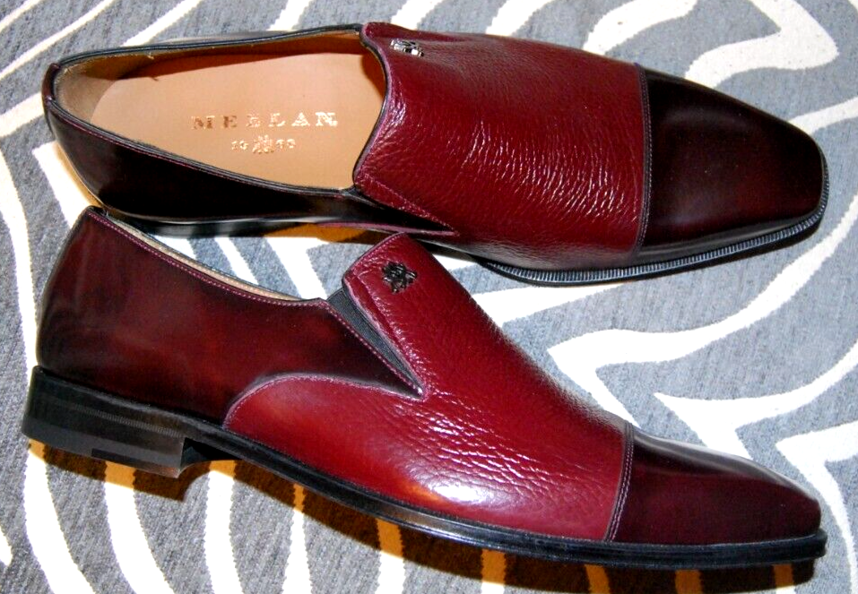Mezlan Milani Slip-On Men\'s Dress Shoe Calfskin Loafer Burgundy Size 10 M Mezlan Men Burgundy Cap Toe Loafer Shoes Milani main image 3