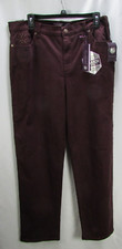 Gloria Vanderbilt Amanda Slimming Jeans Burgundy Sparkle Pocket Size 12 NWT