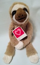 Dan Dee Sloth Valentine 11" Hanging Tan Plush Stuffed Toy New w/ Tags 2018