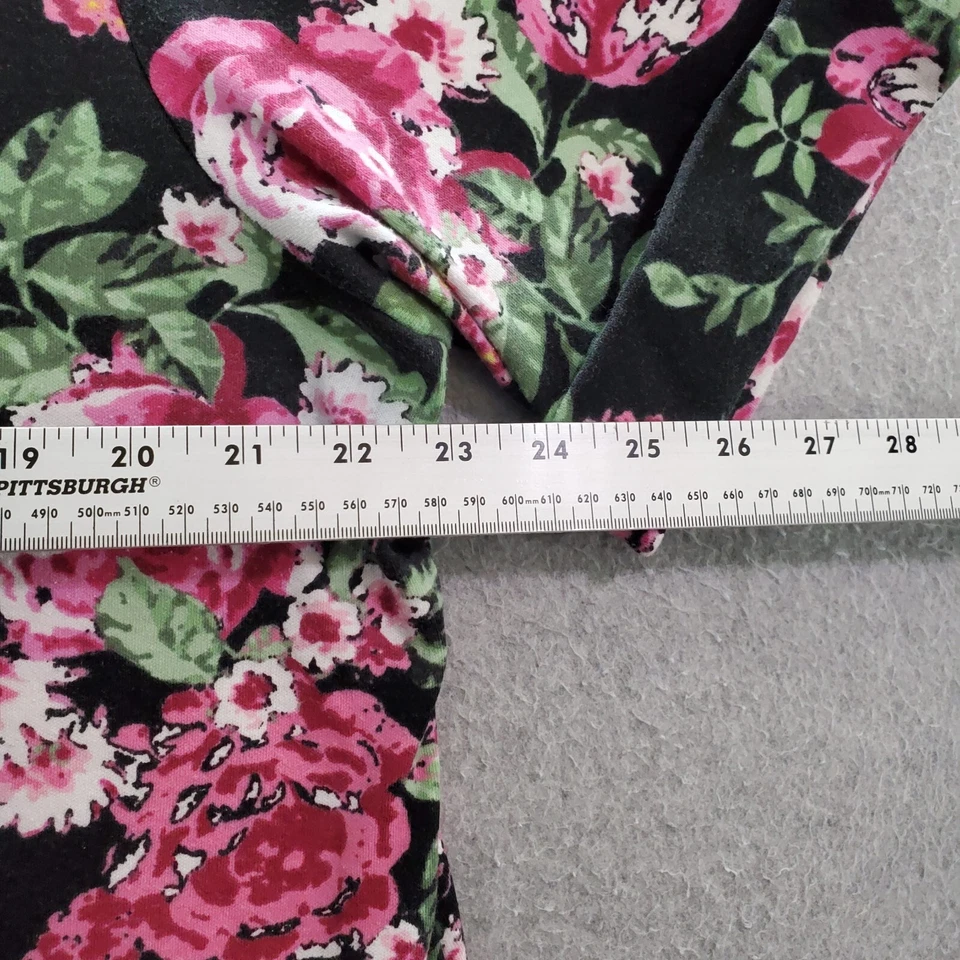 Karen Scott Women Dress 2X Black Floral Shirt Short Sleeve Tunic Pullover - Image 3 of 4