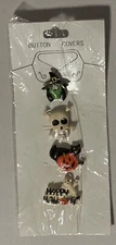 4 Halloween Button Covers Pumpkin With Cat Witch Ghost Skull