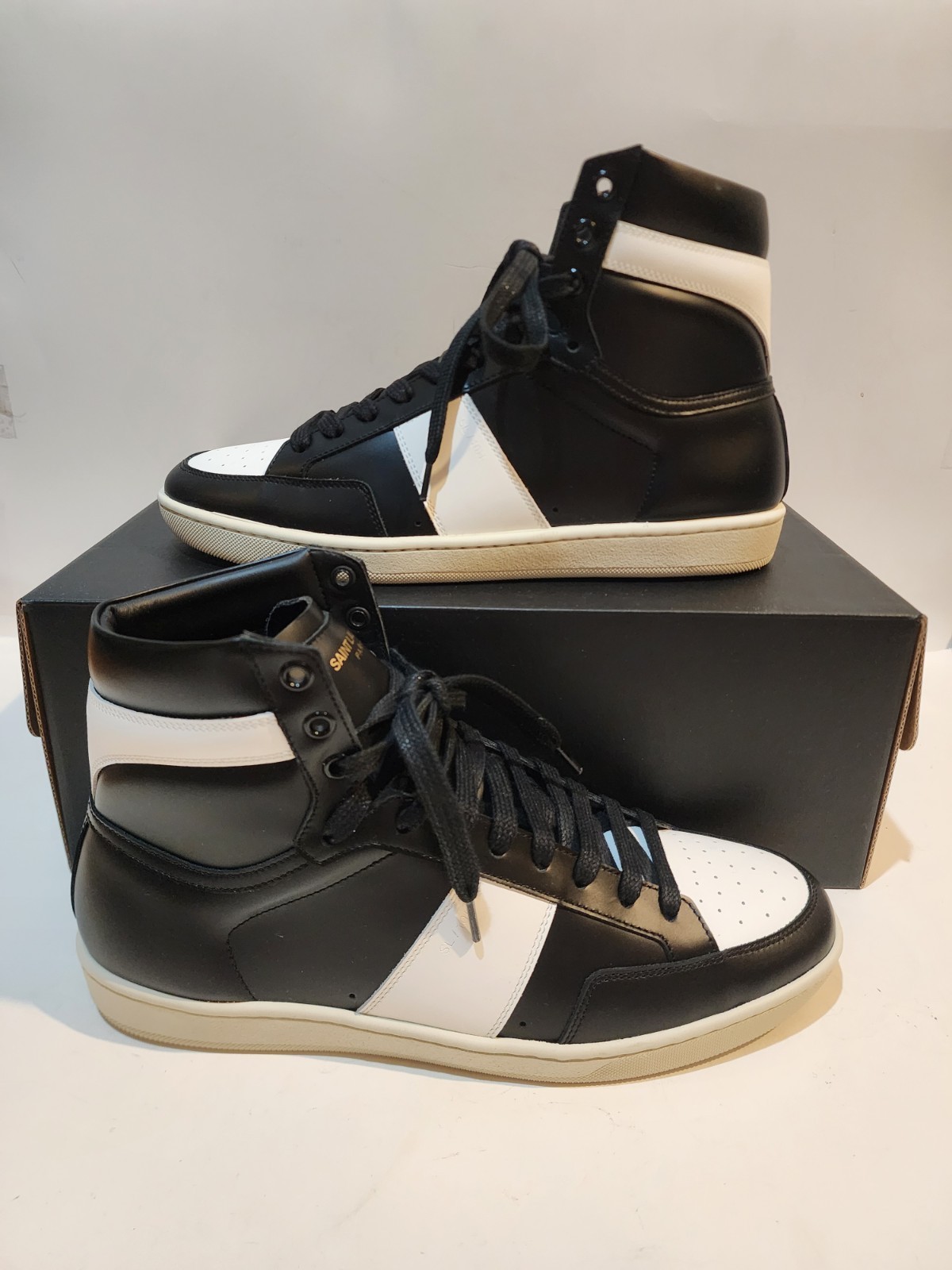 Saint Laurent SL 10H Sneaker alta 'nero bianco' taglia 41 taglia US 8