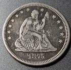 1875 CC Seated Liberty Quarter- solid Very Details Scarce in this condition
