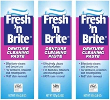 Fresh 'n Brite Denture Cleaning Paste, 3.8 Ounce (Pack of 3)
