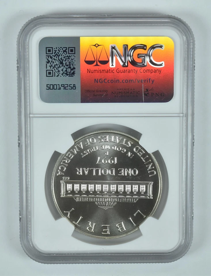 1997-P Botanic Gardens Commemorative Silver Dollar MS 9.9 NGC X *9024 - Image 2 of 4