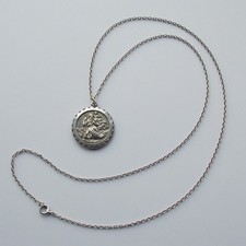 GEORG JENSEN STERLINGSILBER ST CHRISTOPHER ANHÄNGER & KETTE 1973 14,26 GRAMM