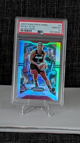Kelsey Plum: 2020 Panini Prizm, SILVER PRIZM, #9, PSA10!, POP OF ONLY 9!!