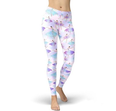 Ballerina Dance Leggings, Printed Leggings, Leggings for Women