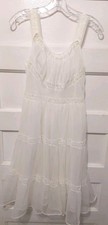 Vtg AMERICAN MAID Junior / Ladies Size 11 White Lace Trim Nylon Nightgown
