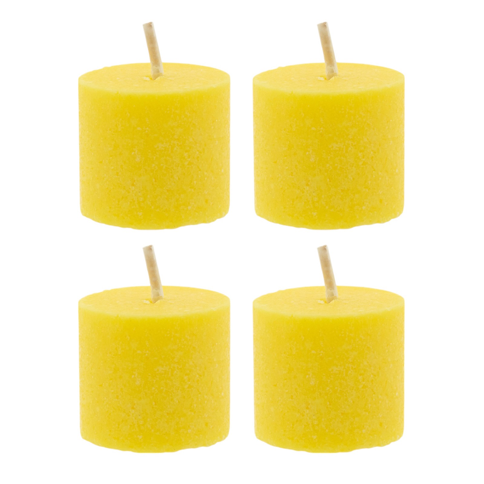 Radiant Treasures Yellow Lemon Lavender Scented Votive Candles, 4 Pack