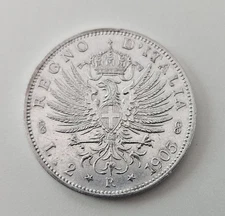 REGNO D' ITALIA VITTORIO EMANUELE III 2 LIRE AQUILA 1905 