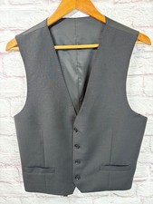 Mens Black CLASSIC FIT Button-Front Formal Suit Vest Waistcoat 36" CHEST