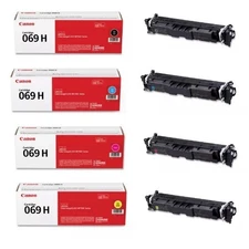 Canon 069H Toner Set BK/C/M/Y, Genuine, OEM, High Yield, 4-Pack, Sealed