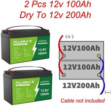 12V 200Ah LiFePO4 Lithium Battery BMS for Solar Home Back Up RV Off-grid Boat