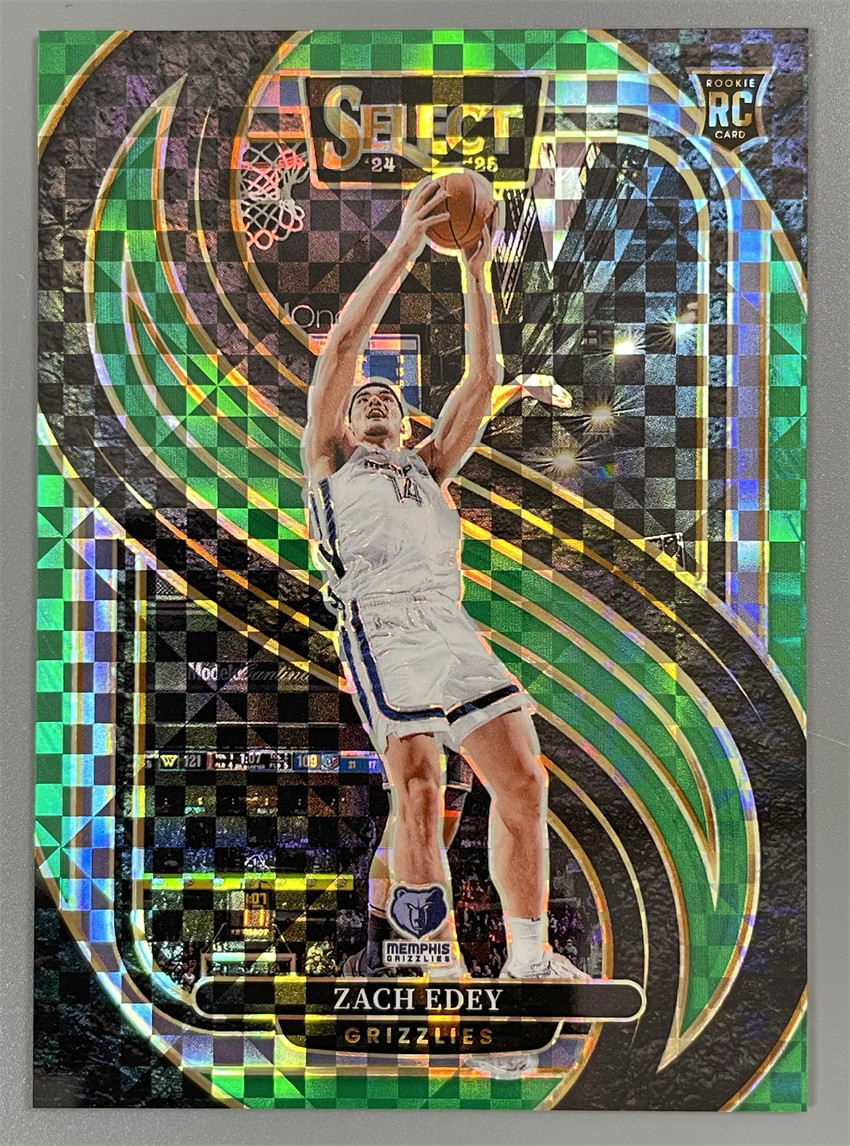 2024-25 Panini Select Zach Edey Rookie RC Checkerboard Green Prizm 4/5 #192