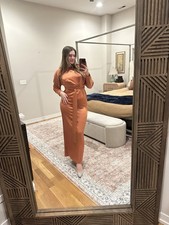 ASOS Burnt Orange Long Sleeve Evening Gown Size 10