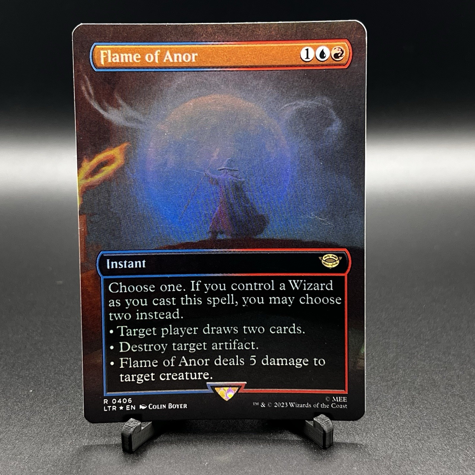 Magic the Gathering Lord Of The Rings Borderless Foil 406 flame of anor lp-nm