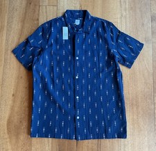 GAP Kids NWT 34.95 Blue Button Up Pattern Print Shirt Boys XXL 14 16