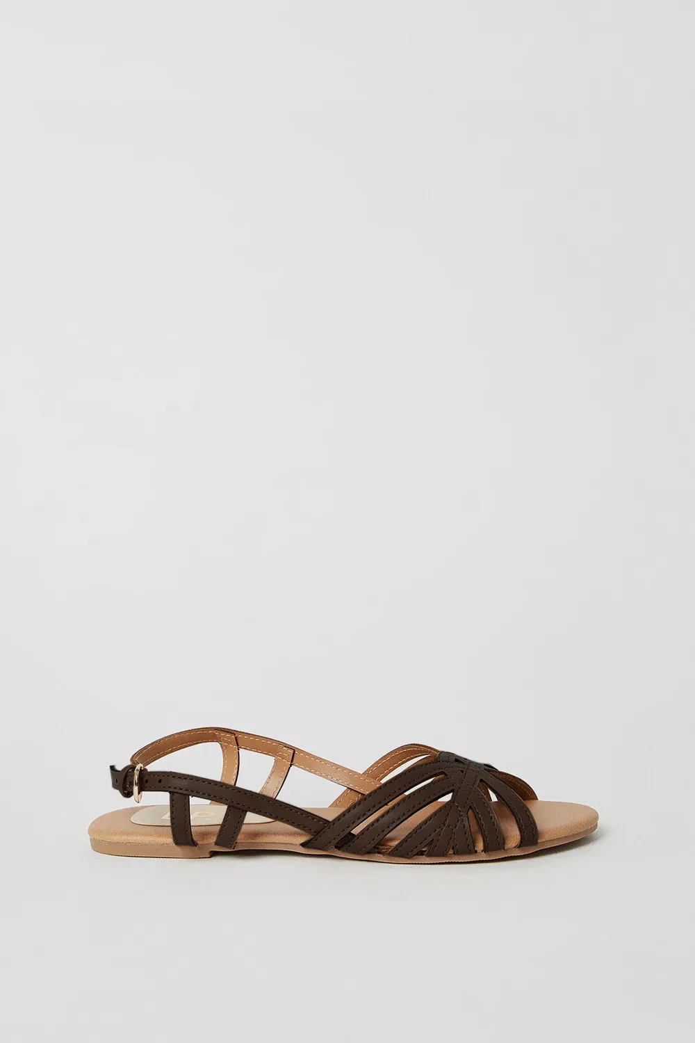Dorothy Perkins Womens Sandals Tan Lattice Design Flat Heel Comfort