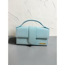 Jacquemus Le Grand Bambino Light Blue Calfskin Satchel New with Tags Dust Bag