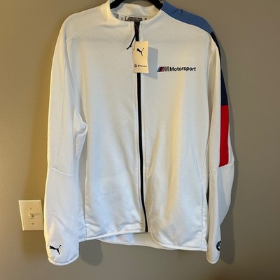 Puma BMW M Motorsport Track Jacket Mens XL White Full Zip Racing Jacket NEW