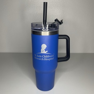 St. Jude Children's Research Hospital Blue Tumbler Water Bottle with Straw