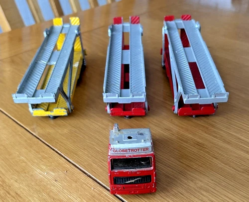 Corgi Diecast Car Transporter - Vintage trailers 3 off & 1 Volvo Tractor unit