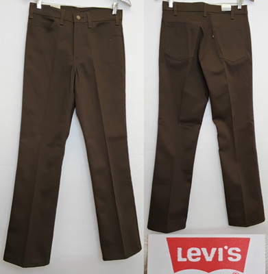 Deadstock Levi's Sta-Prest Pants Men's 31x34 Brown Vintage USA Made #Z5629