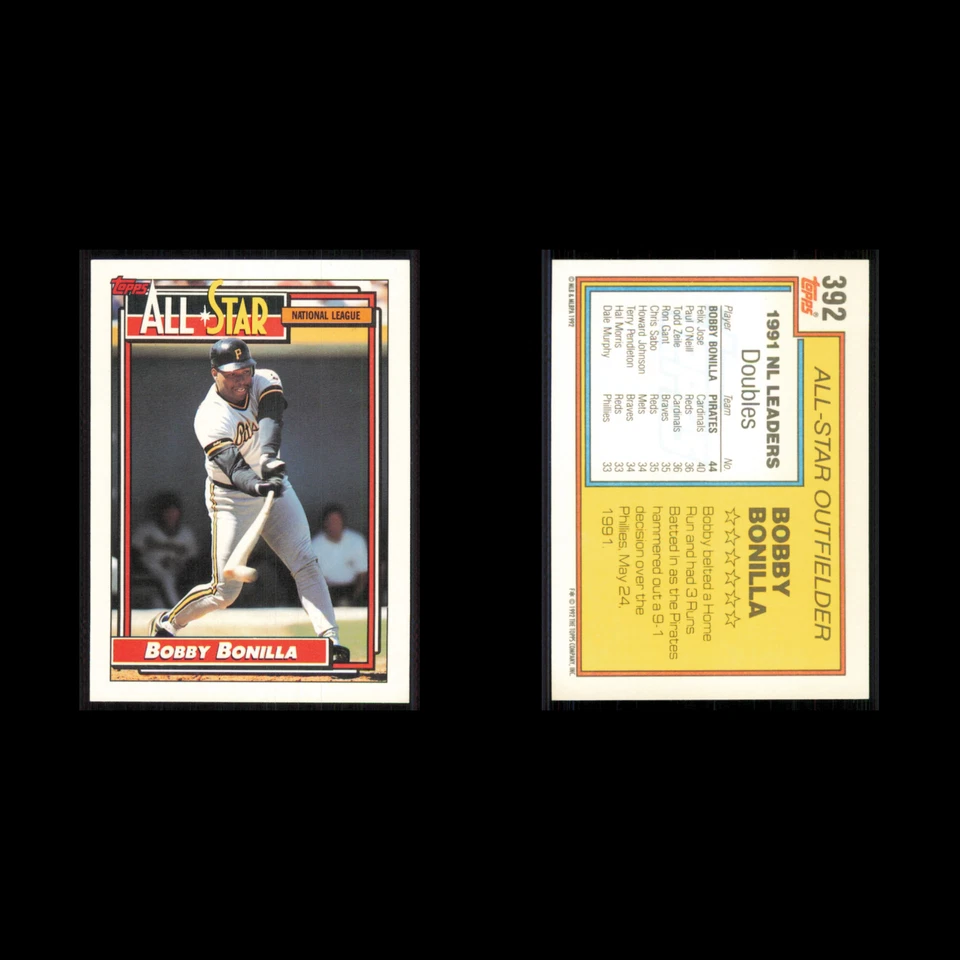 Bobby Bonilla #392 1992 Topps Pittsburgh Pirates Baseball Card MLB NM - Image 3 of 3